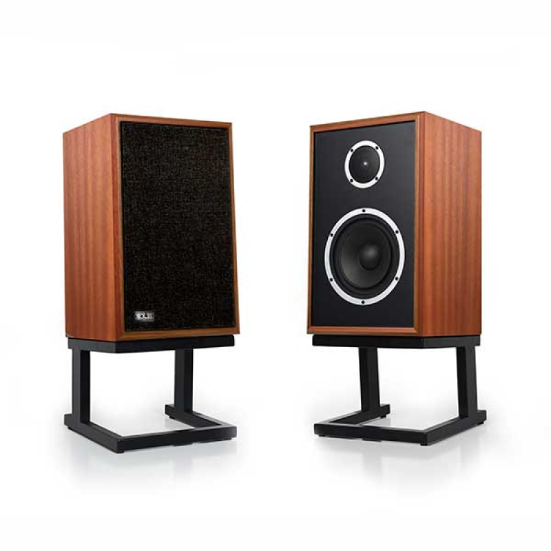 klh-f00073 KLH AUDIO - Model Three Bookshelf/Floorstanding Speaker (EACH) - West African Mahogany with Old World Linen Grille - Image 1