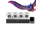 UNV OWLVIEW 4MP 4CH KIT WITH 4*OWLVIEW TURRET CAMERAS