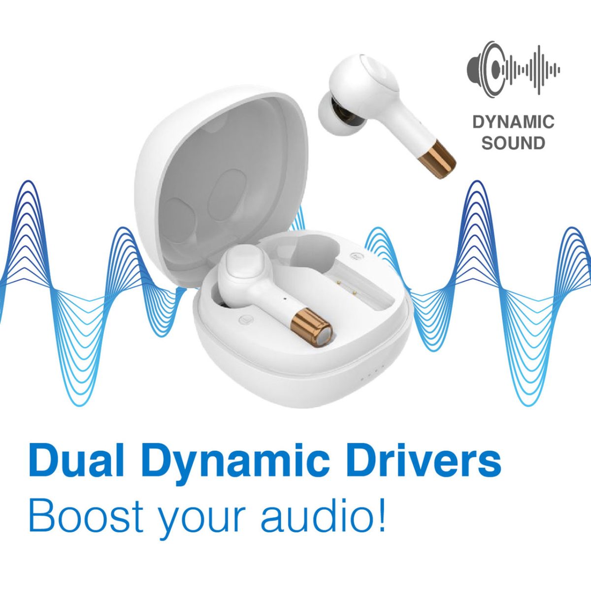 Laser Dual Dynamic TWS Earphones with Wireless Charging Case - Image 4
