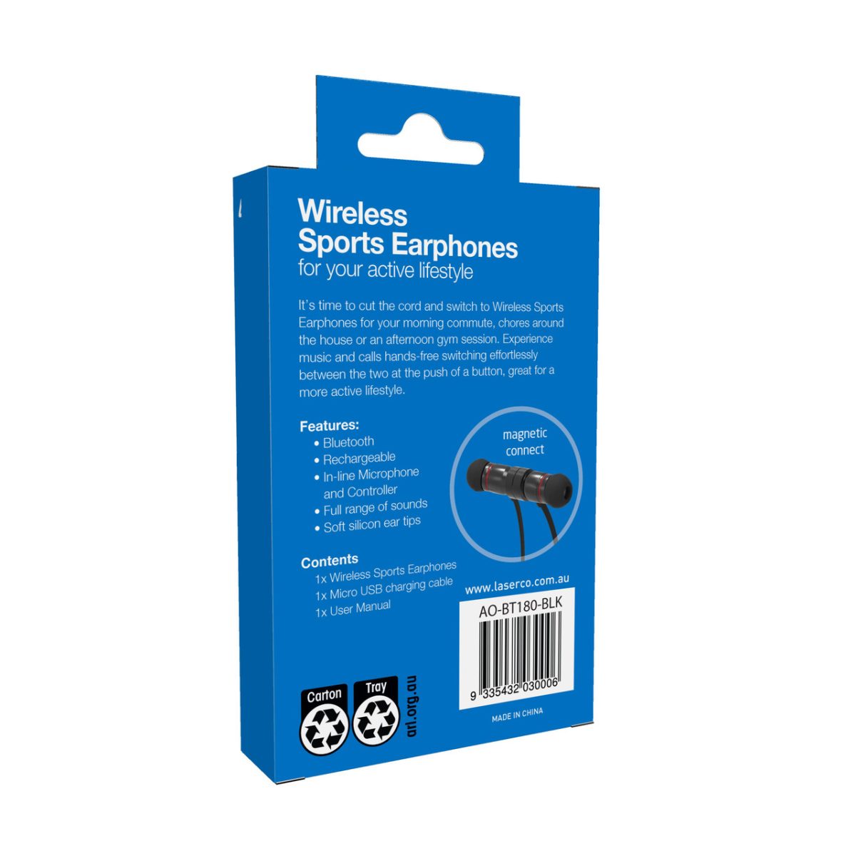 Laser Wireless Bluetooth Earphones Black - Image 4