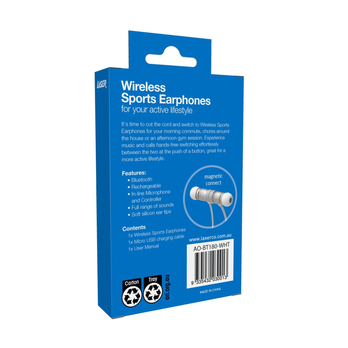 Laser Wireless Bluetooth Earphones White - Image 4