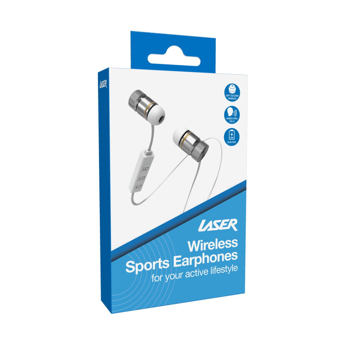 Laser Wireless Bluetooth Earphones White - Image 3