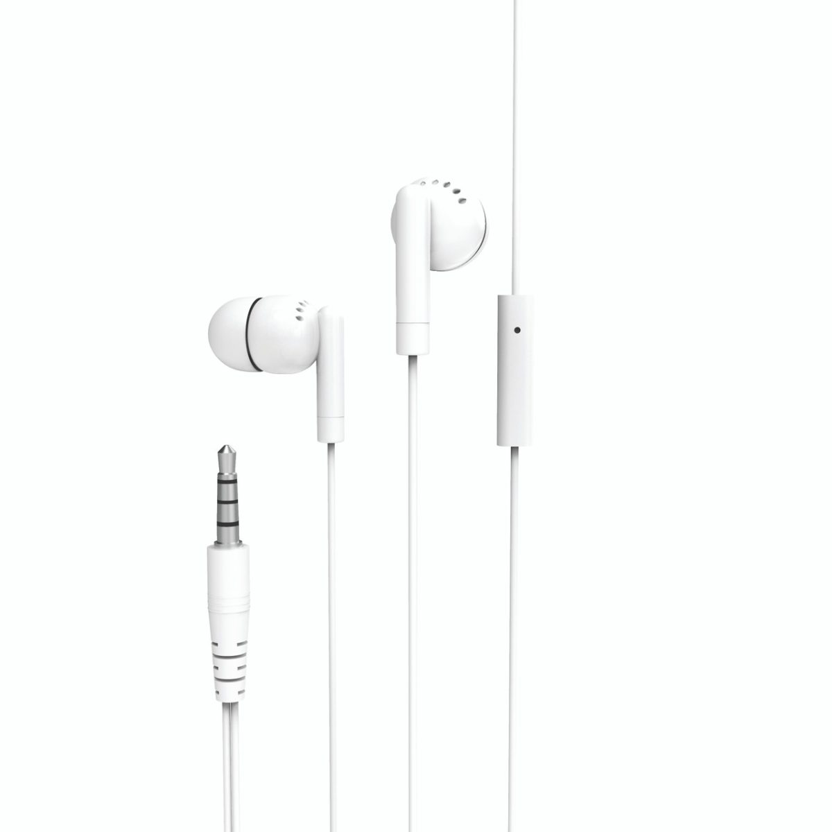 Laser Earbud Headphones with Mic in Elegant White - Image 2