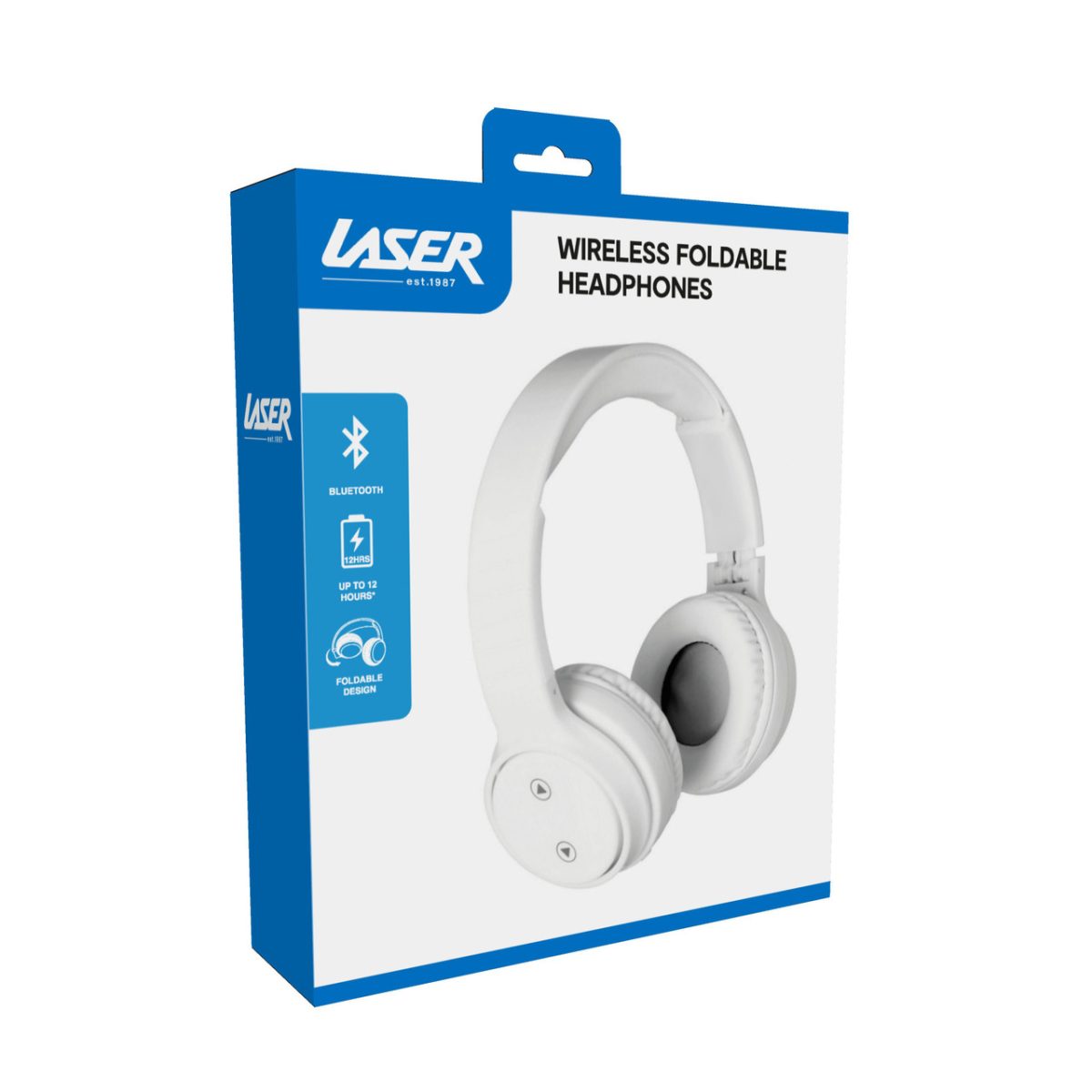 Laser Foldable White Bluetooth Headphones - Image 4