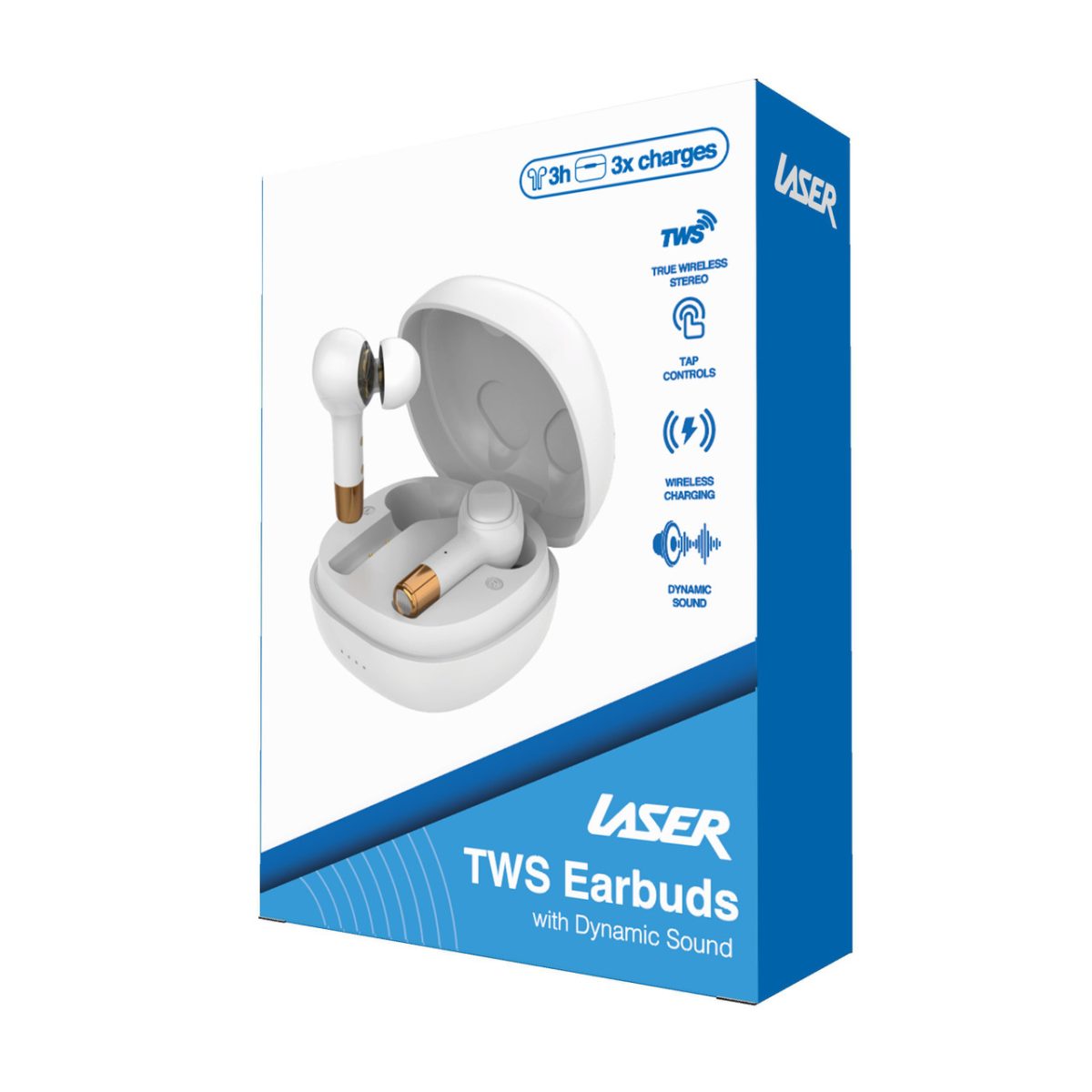 Laser Dual Dynamic TWS Earphones with Wireless Charging Case - Image 2