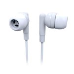 Laser Earbud Headphones with Mic in Elegant White